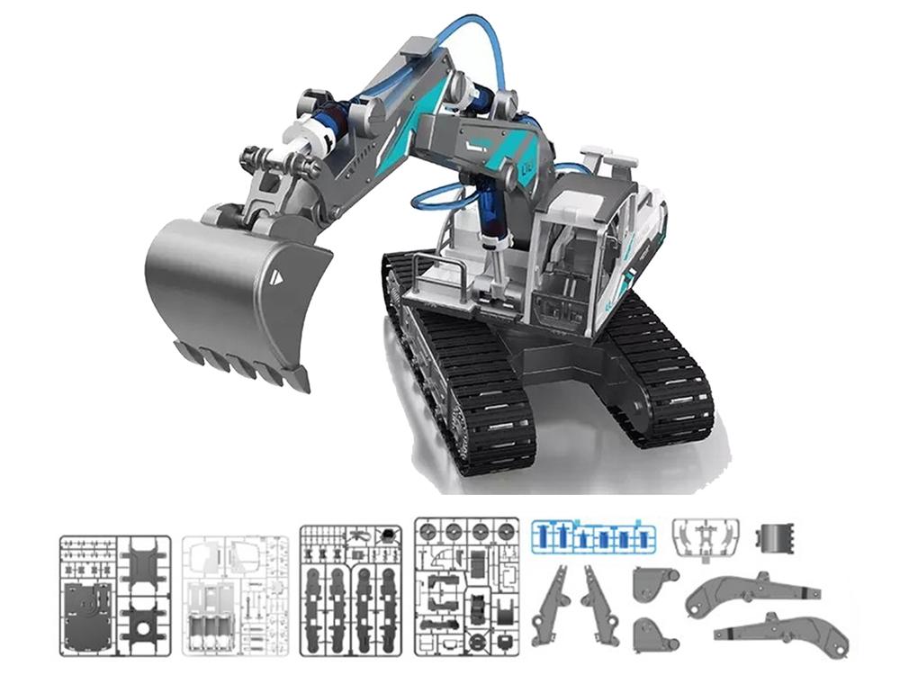 Bygg din egen hydrauliska bandgrävmaskin: 130-delad DIY-sats