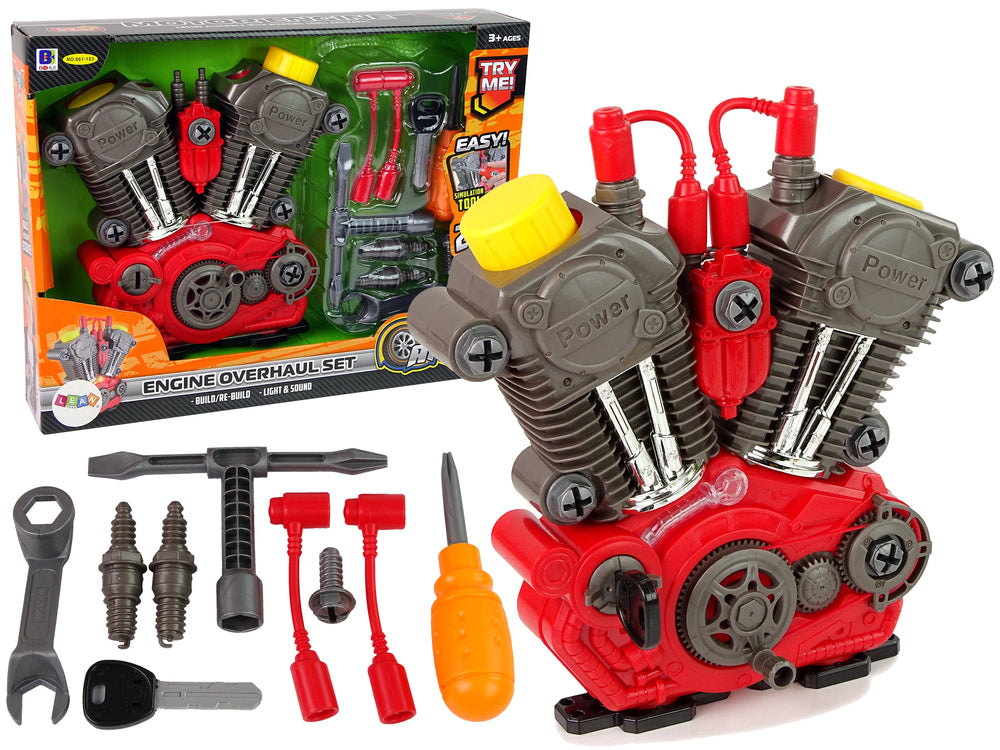 Byggsats för leksaksmotorer med ljus- och ljudeffekter