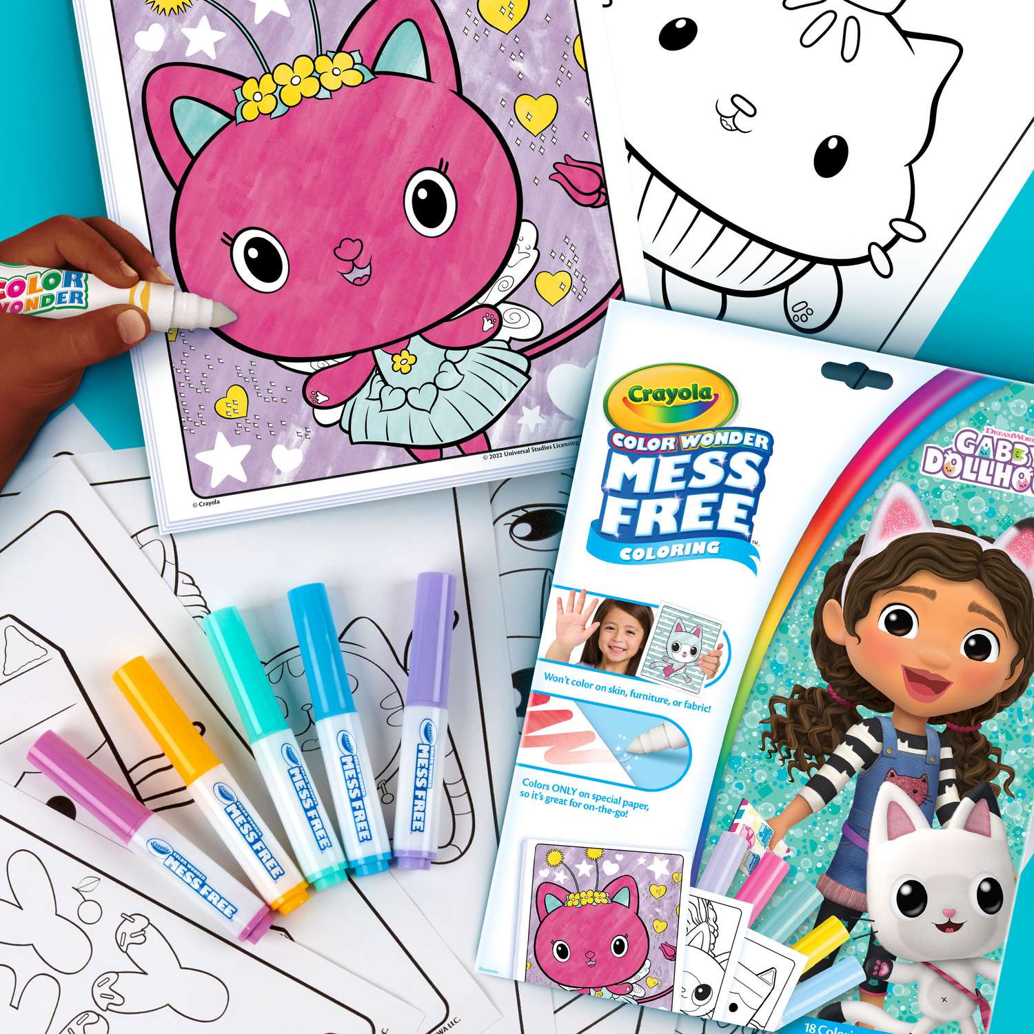 Color Wonder Markers & Gabby's Dollhouse Pages Set