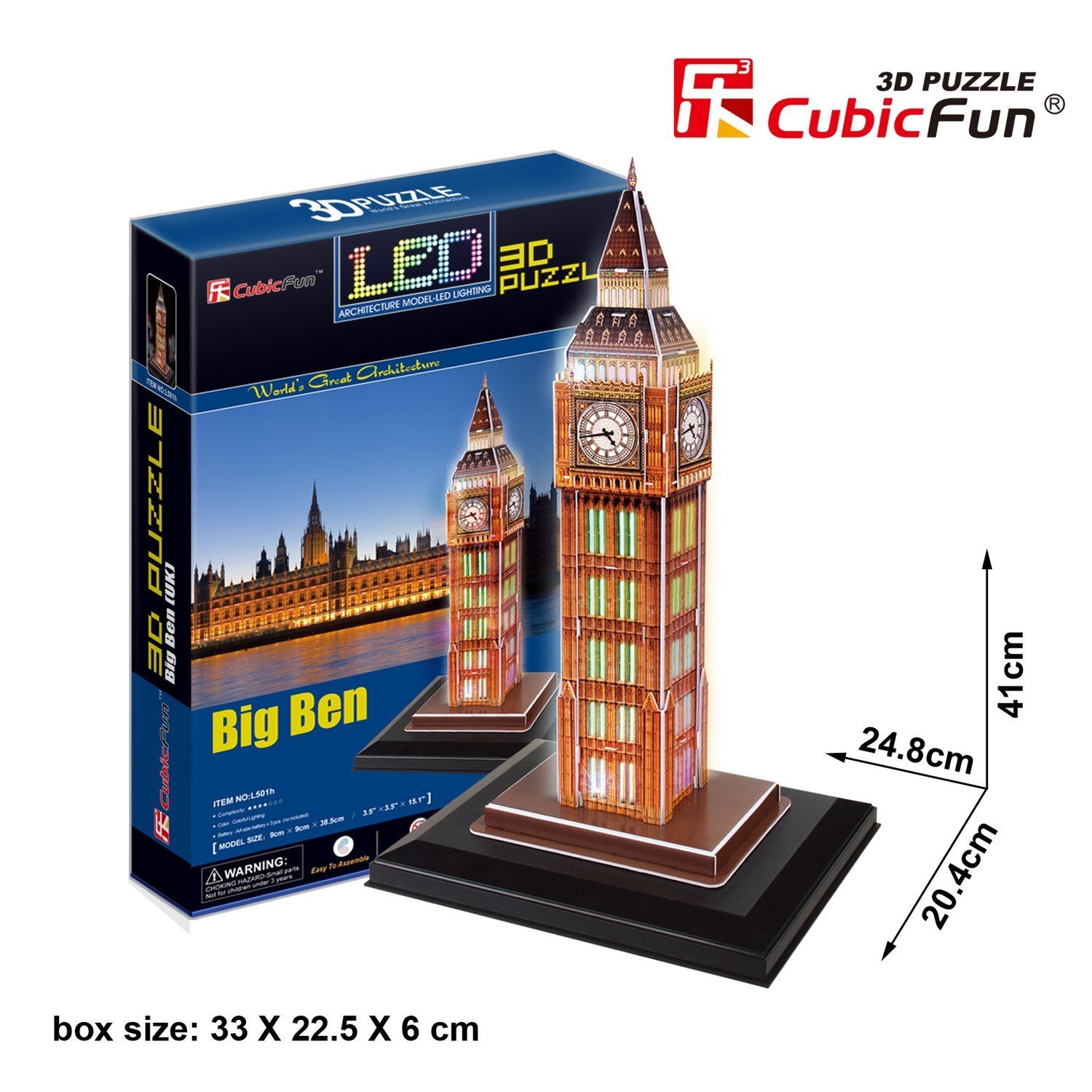 Cubicfun 3D-pussel med led Big Ben