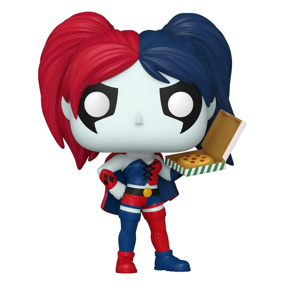 DC Comics: Harley Quinn Overtagelse POP! Heroes Vinyl Figur Harley med Pizza 9 cm