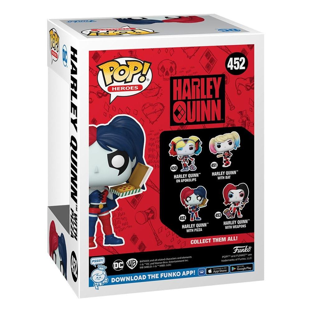 DC Comics: Harley Quinn Overtagelse POP! Heroes Vinyl Figur Harley med Pizza 9 cm