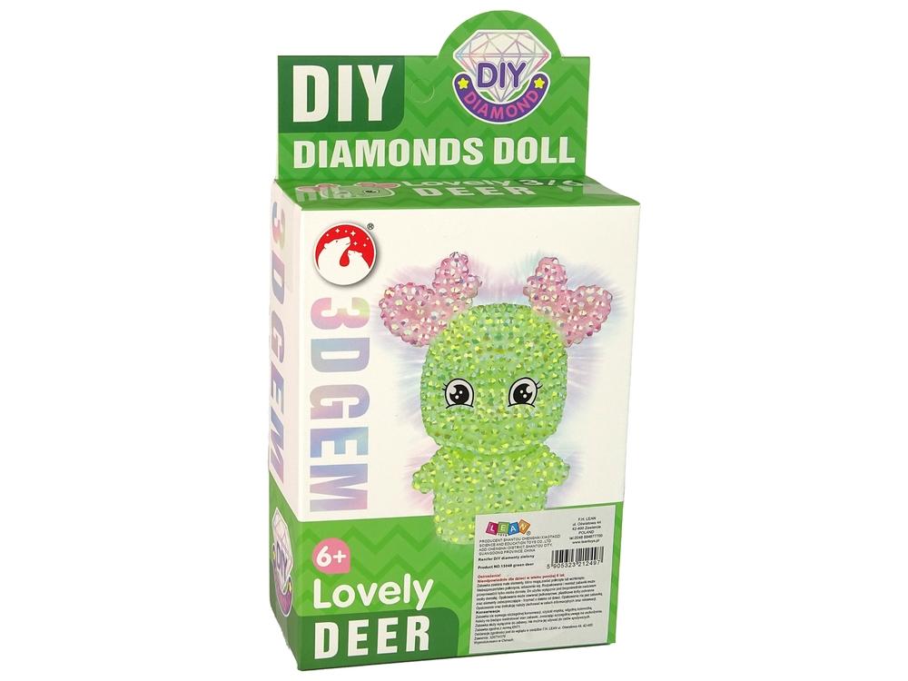 DIY Green Reindeer 3D Crystal Keyring Kit for alle aldre