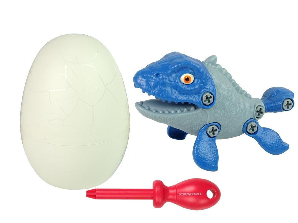 DIY Mosasaur Dinosaurie med ägg och skruvmejsel för barn