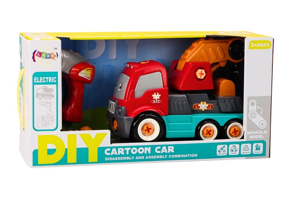 DIY Orange Crane Truck: Interactive Mechanics Toy for Kids