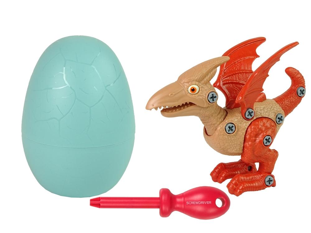 DIY Pterodactyl Dinosaur med ägg & skruvmejsel Set - Röd