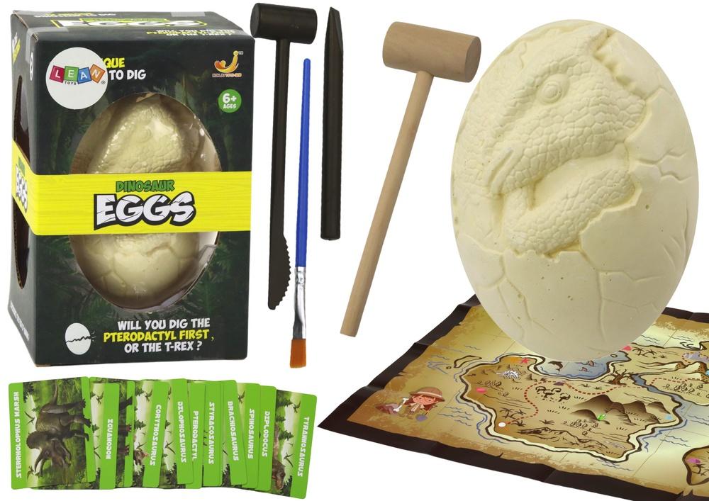 Dinosaur Egg Fossil Excavation Kit: 12 Dinosaurier & Verktyg