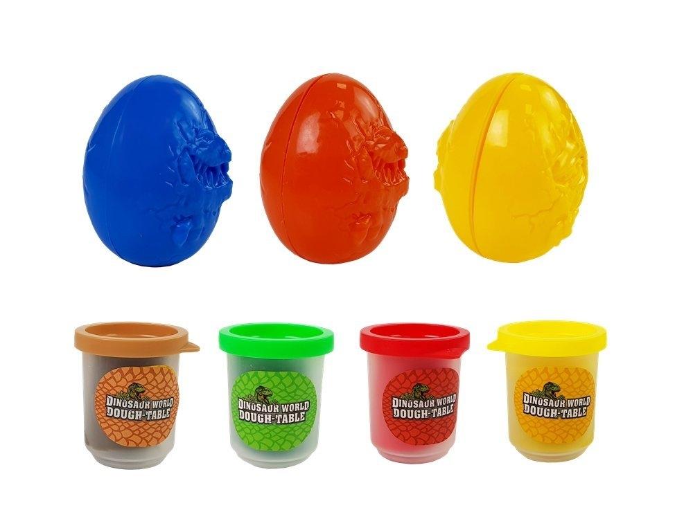 Dinosaur Play Dough Set: 12 stykker, 4 farver, kreativ sjov