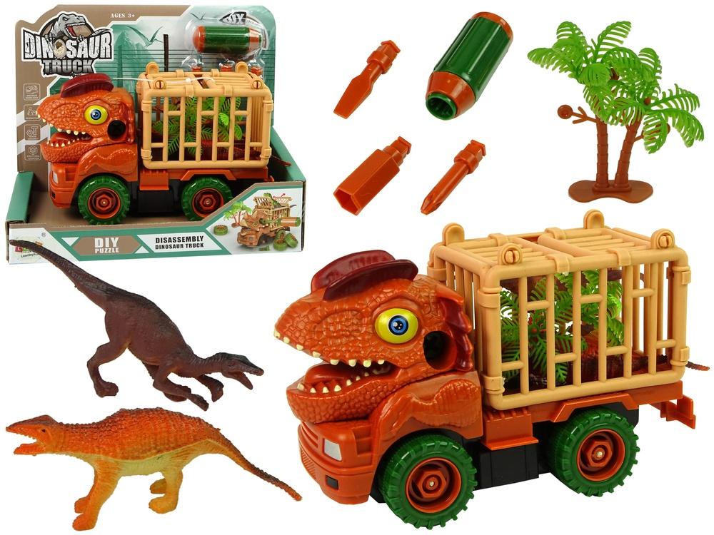 Dinosaur Truck DIY Montering med orange tillbehör och figurer