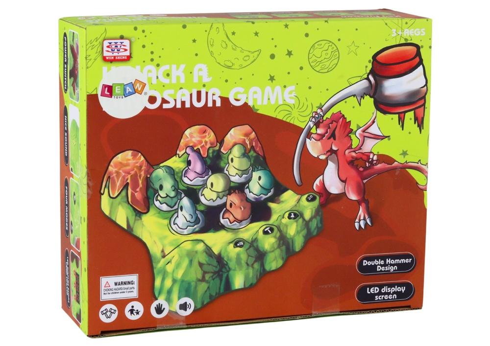 Dinosaur Whack-A-Mole: lys, lyder, moro med doble hammere 