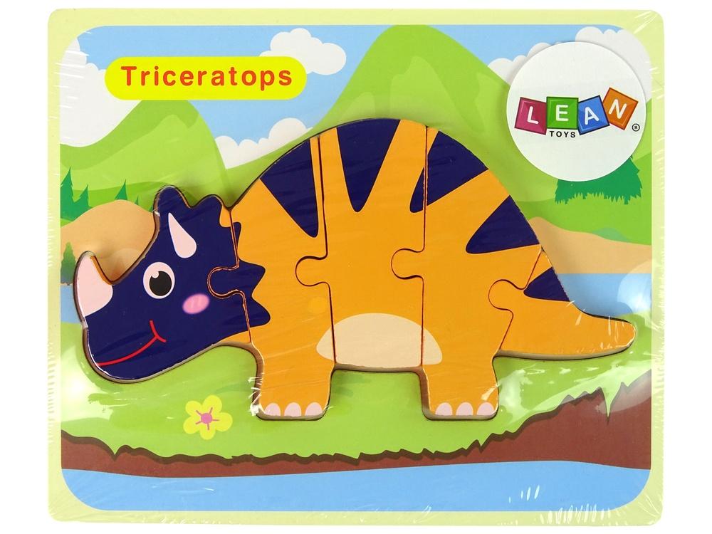 Dinosaurpuslespil i træ - Triceratops &amp; Ankylosaurus Fun