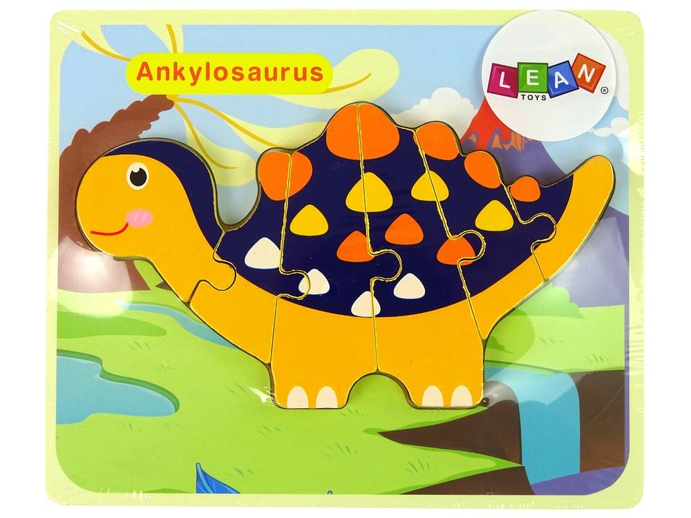 Dinosaurpuslespil i træ - Triceratops &amp; Ankylosaurus Fun