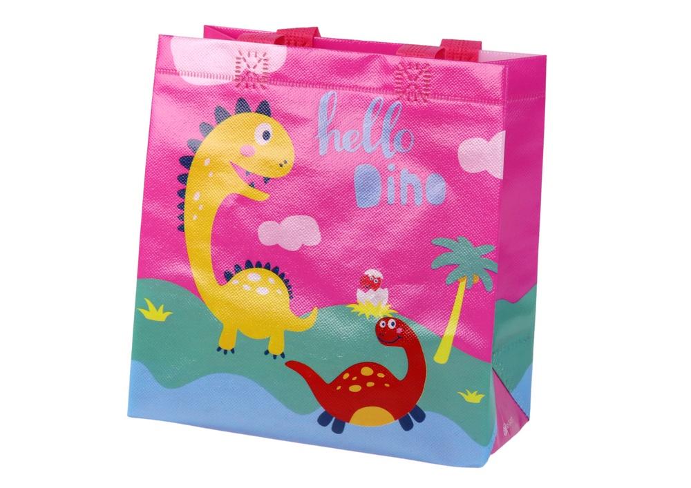 Dinosaur pink gavepose - 23cm x 21,5cm x 11cm