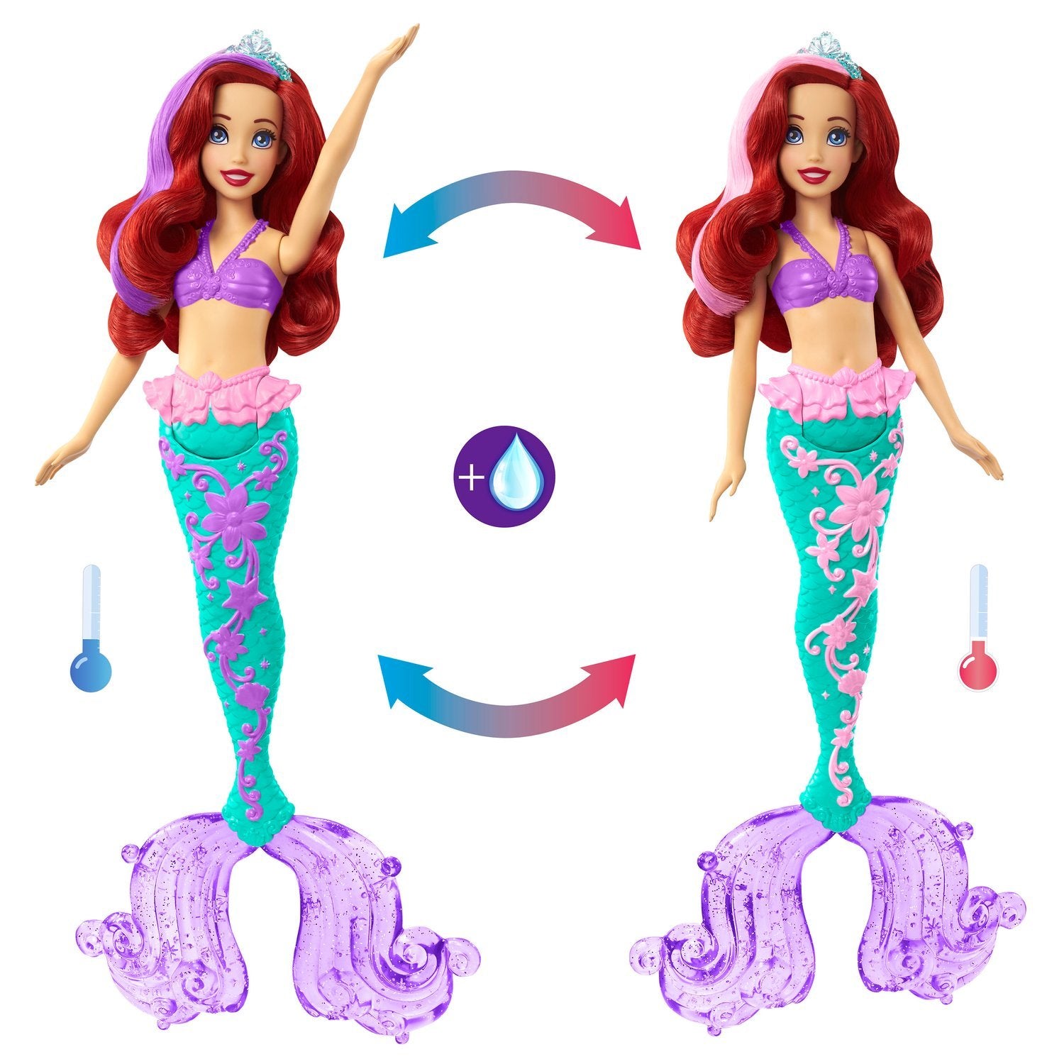 Disney Princess Hyper Hair Feature Ariel Docka