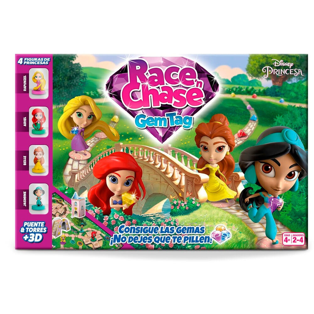 Disney Princess Race Chase Brädspel för barn, 2-4 spelare