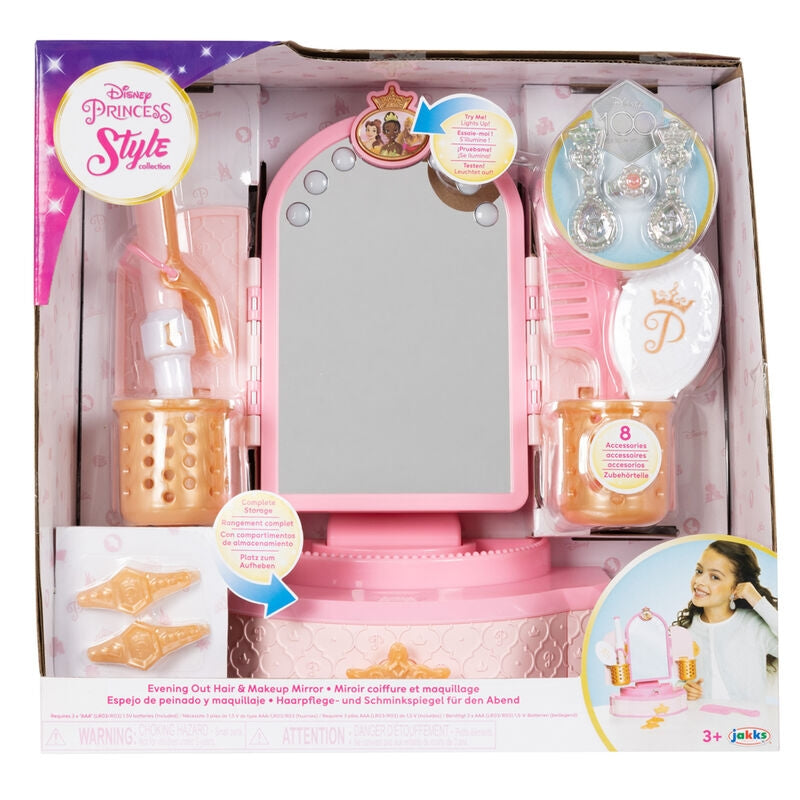 Disney Princesses sminkspegel med ljus och förvaringsfack