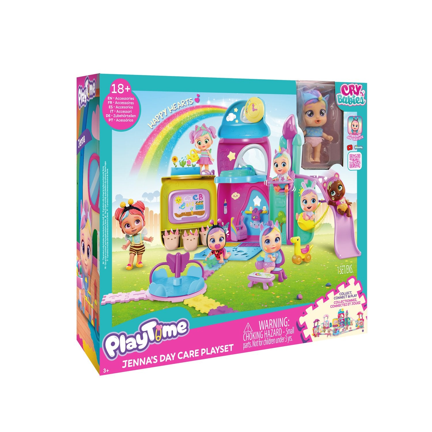 Dockdagislekset med rutschkana och tillbehör