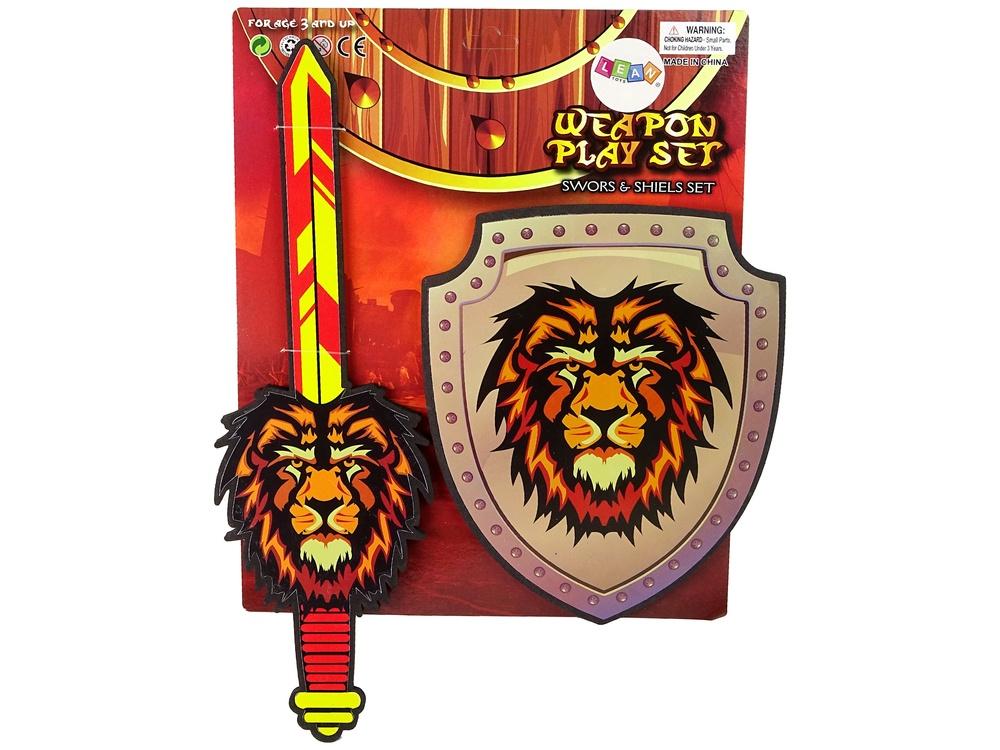 EVA Foam Knight Set: Sword and Shield with Lion Emblem