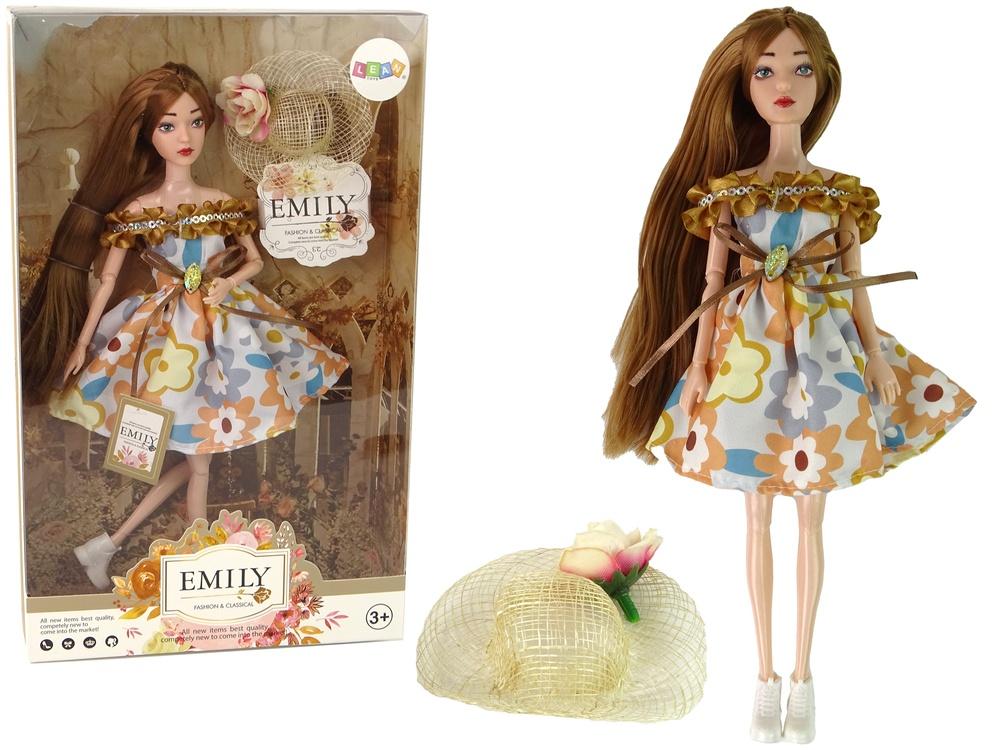 Emily Autumn Doll: Rødt hår, blomsterkjole og elegant hatt