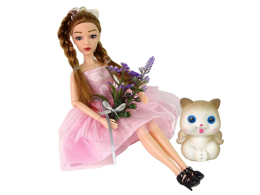 Emily Doll med fletter, kattunger og blomster - Kreativt lekesett