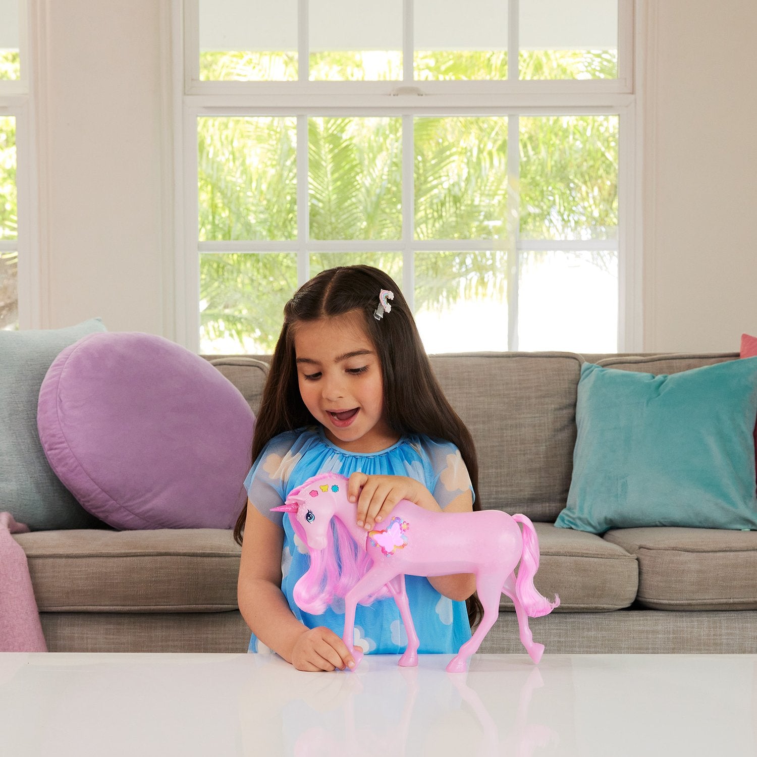 Enhörningsleksak med ljus och ljud, 20 funktioner, 30 cm