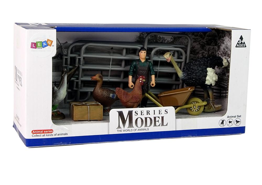 Farm Animal Figure Set: Farmer, Birds &amp; More for Kids