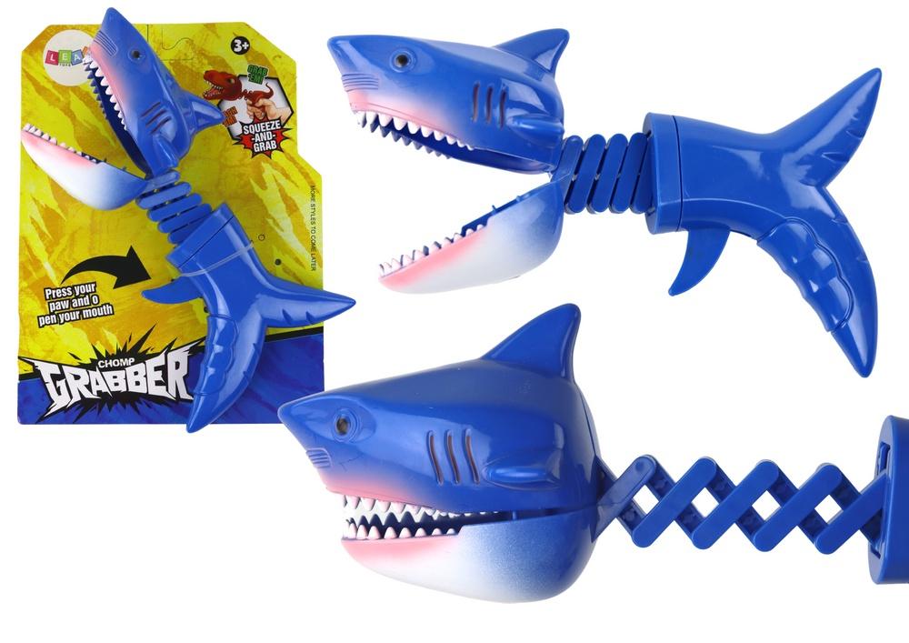 Fjäderbelastad Blue Shark Toy: Interactive Biting Fun!