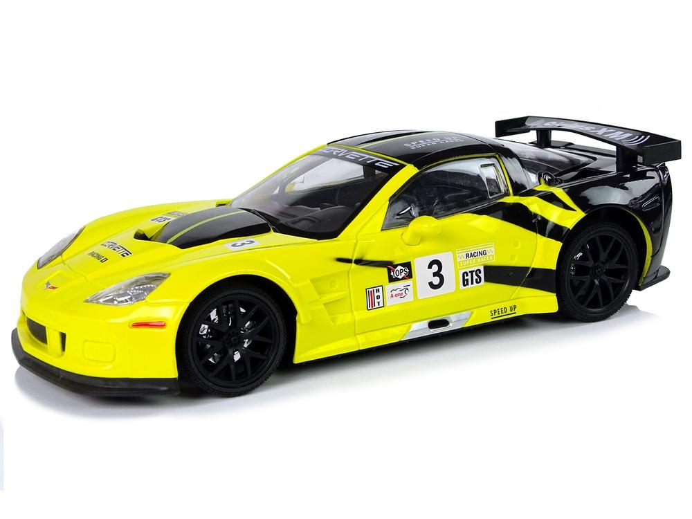 Fjernstyret 1:18 Corvette C6.R Gul med lys