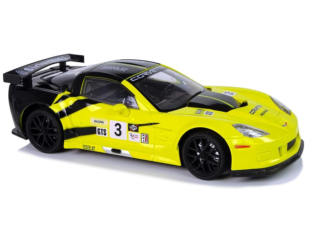 Fjärrstyrd 1:18 Corvette C6.R Gul med ljus