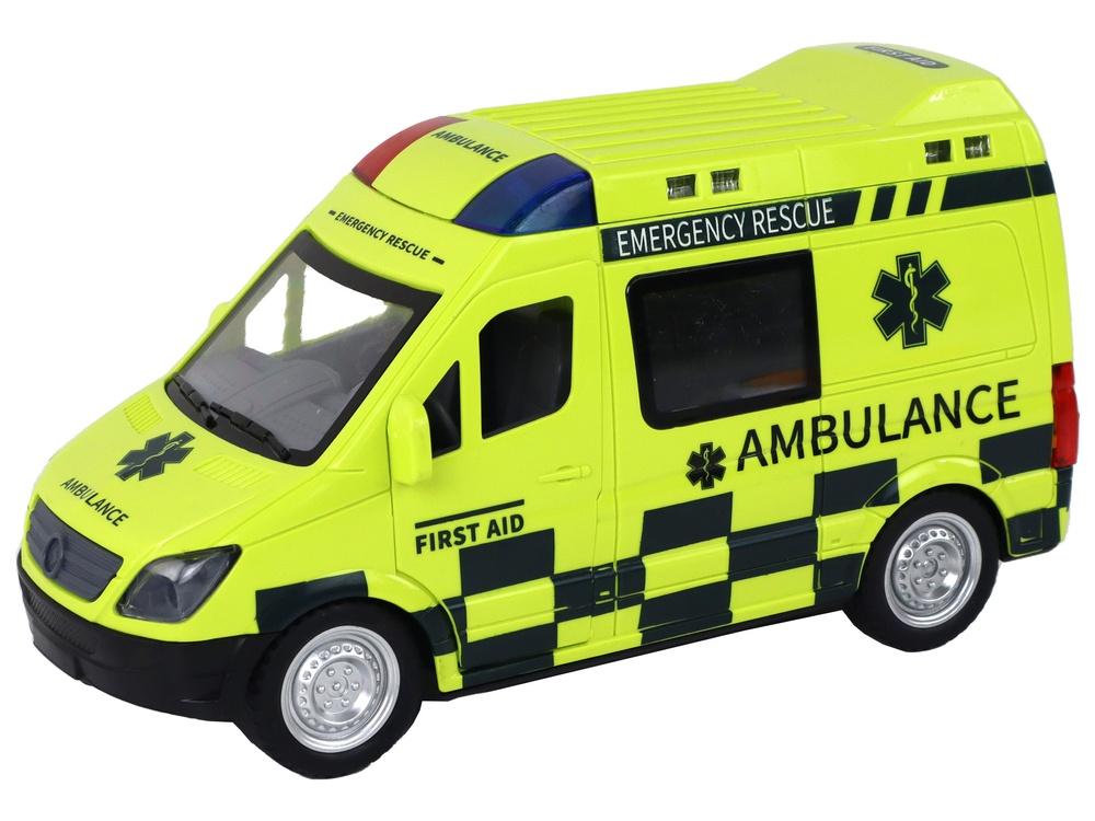 Fjärrstyrd gul ambulans med ljus och ljud