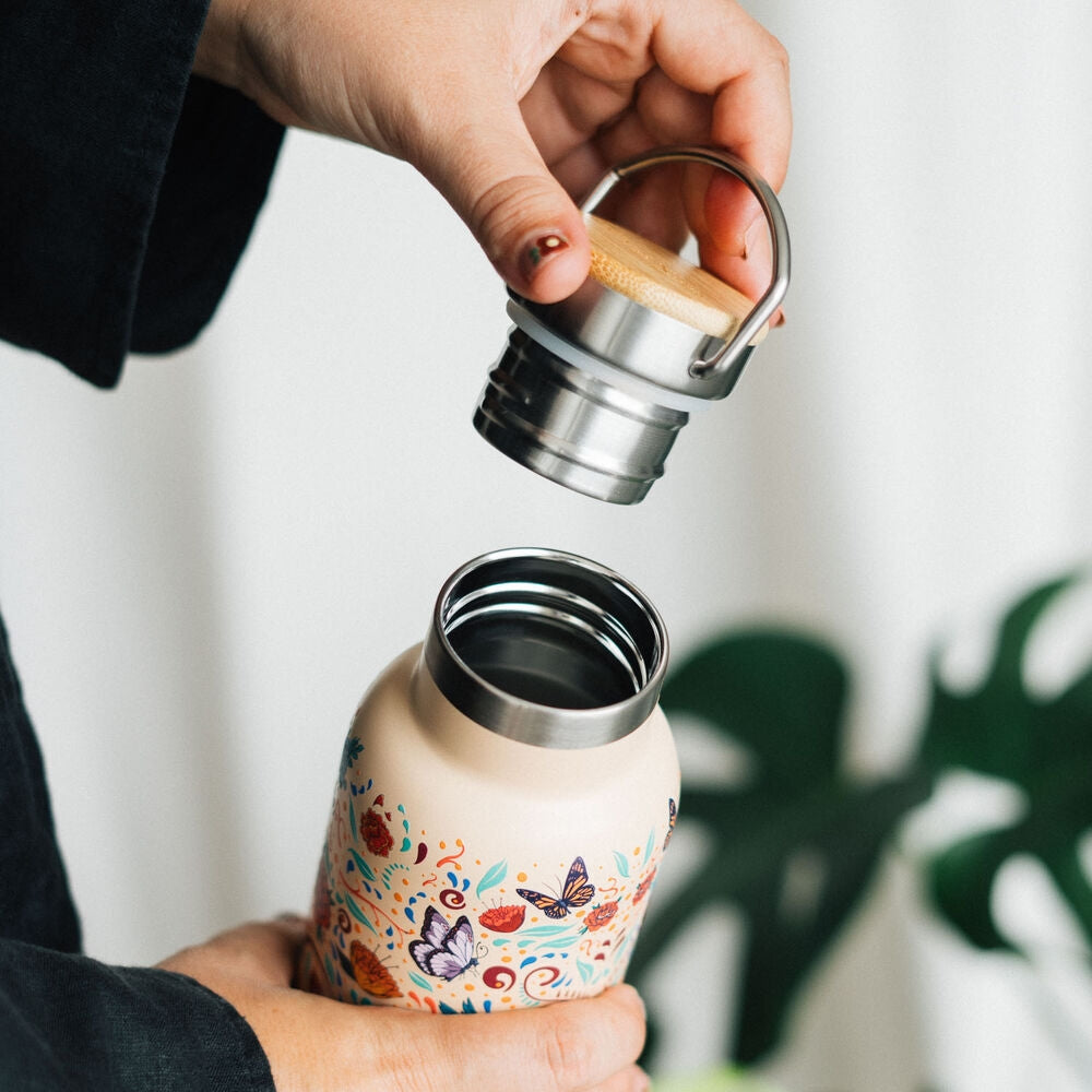 Flaska i rostfritt stål 500ml - Frida Kahlo Long Live Life Design