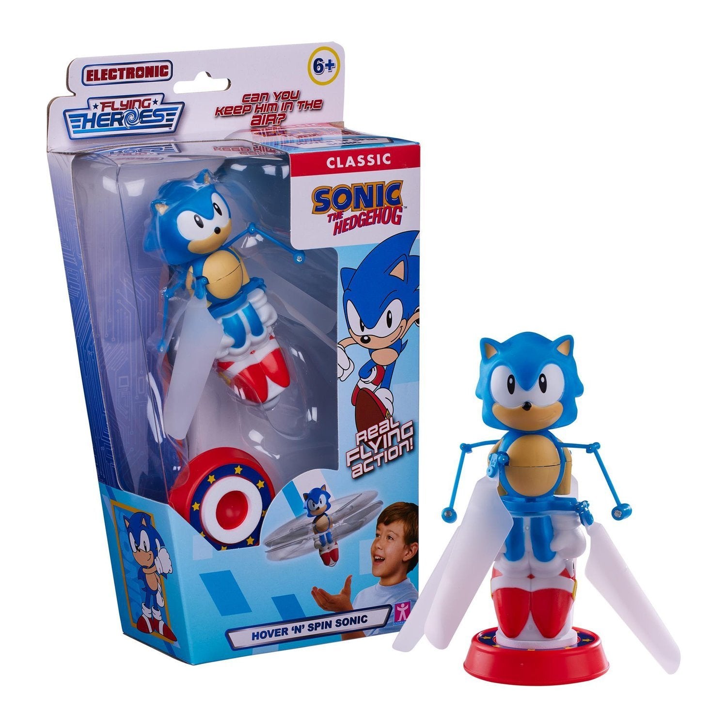 Flyvende helte svæver og spinner Sonic