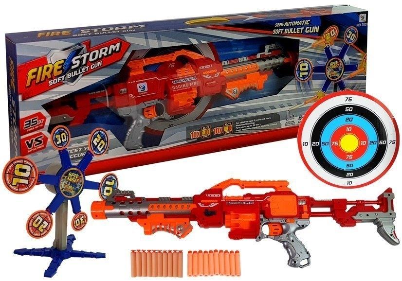 Foam Dart Rifle Set: 20 pilar, mål och roterande sikte