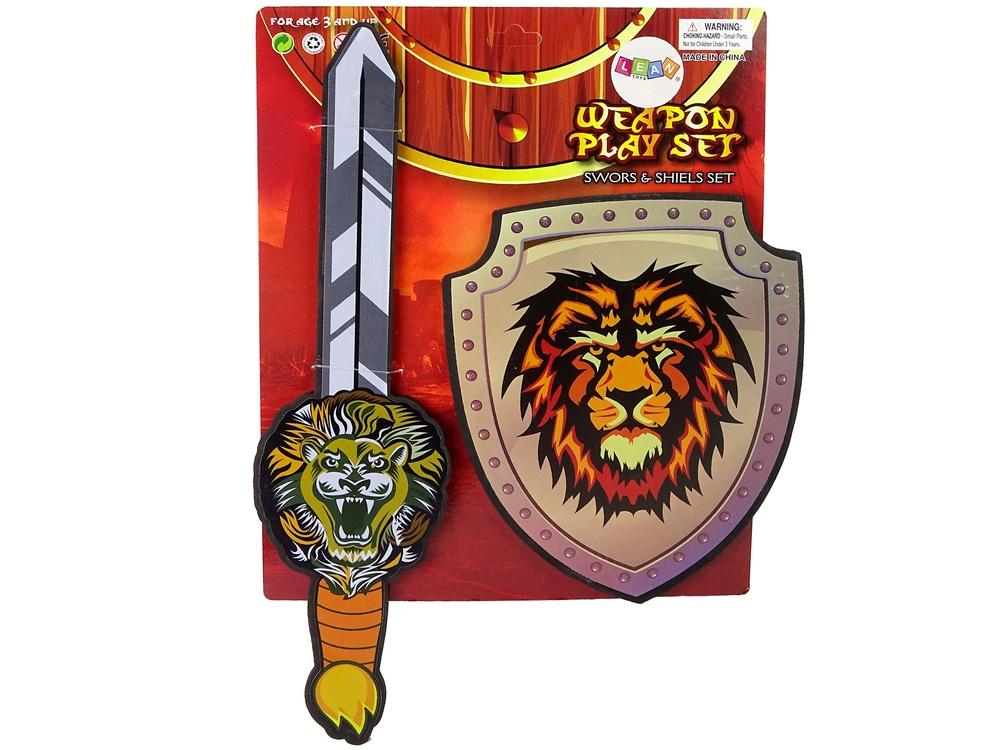 Skum EVA Knight Sword &amp; Shield Kit med løvedesign