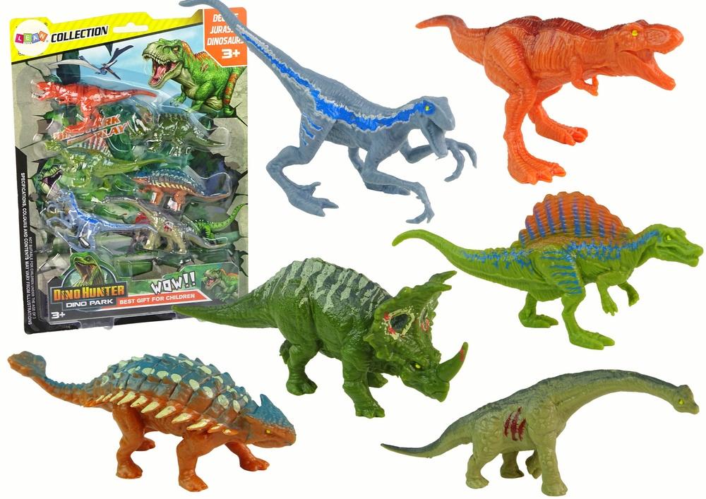 Färgglada dinosauriefigurer Set: 6 delar för kreativ lek