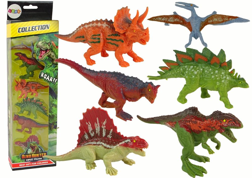 Sæt med farverige dinosaurfigurer - 6 unikke arter