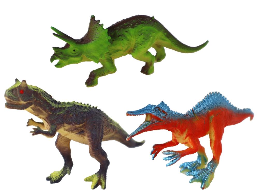 Färgglada dinosauriefigurer set med ägg och träd - 6 delar