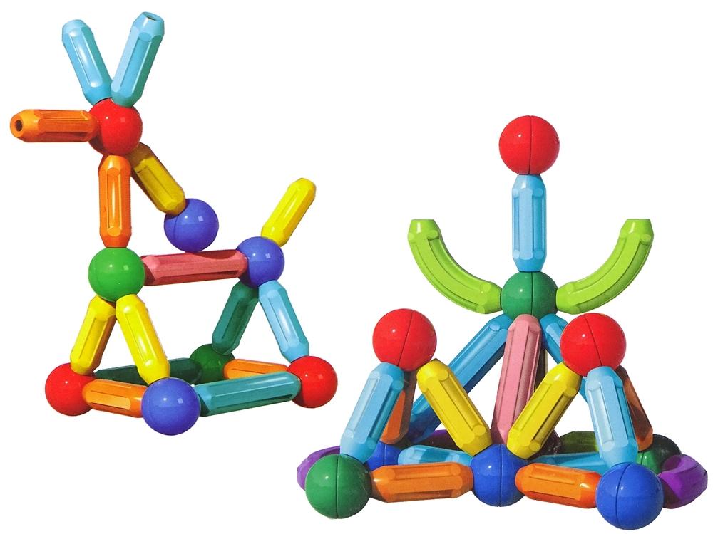 Färgglada magnetiska byggstenar - kreativ lekset