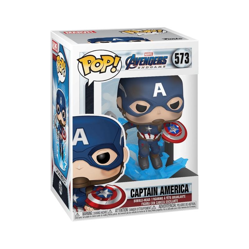 Funko Pop! Vinylfigur: Avengers: Endgame - Captain America W/Broken Shield och Mjölnir