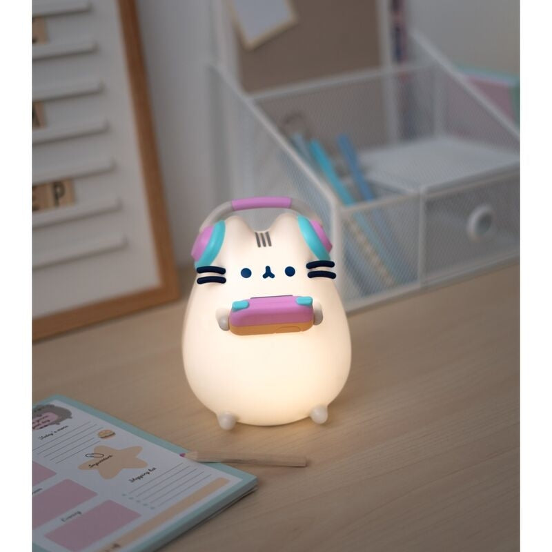 Gamer-lampa för skrivbord, LED-ljus, söt Pusheen-design