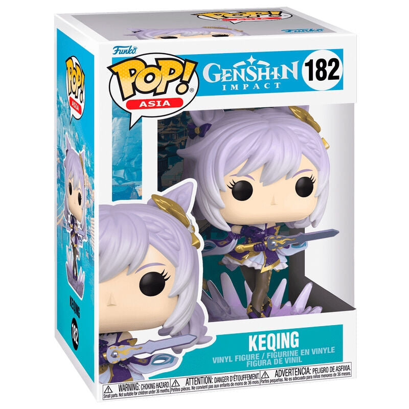 Genshin Impact Keqing POP-figur, 4-tums samlarleksak