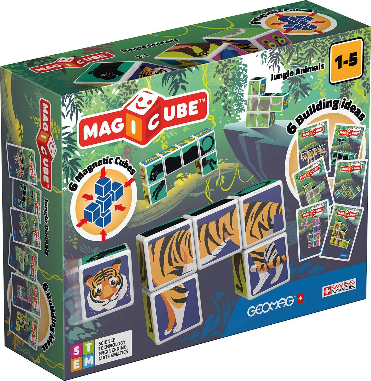 Geomag Magicube Djungeldjur 9 Delar