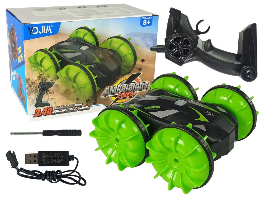 Green Amfibie 2.4G RC Car: Off-Road & Water Adventures