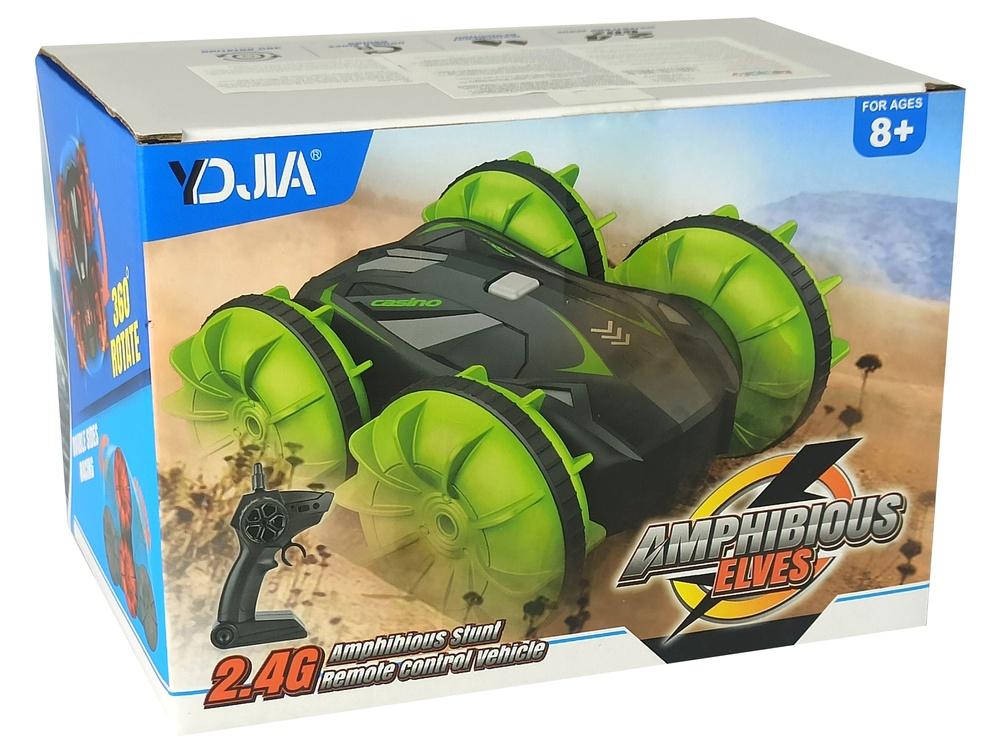 Green Amfibie 2.4G RC Car: Off-Road & Water Adventures