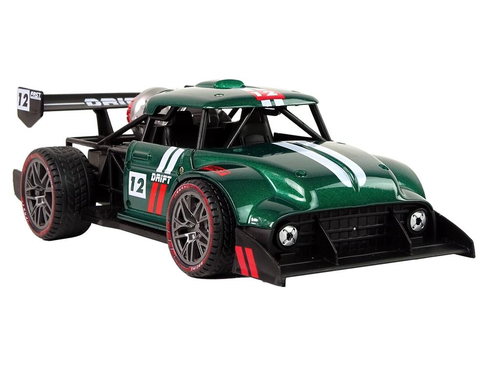 Grön 1:16 R/C sportbil med lampor och fjärrkontroll