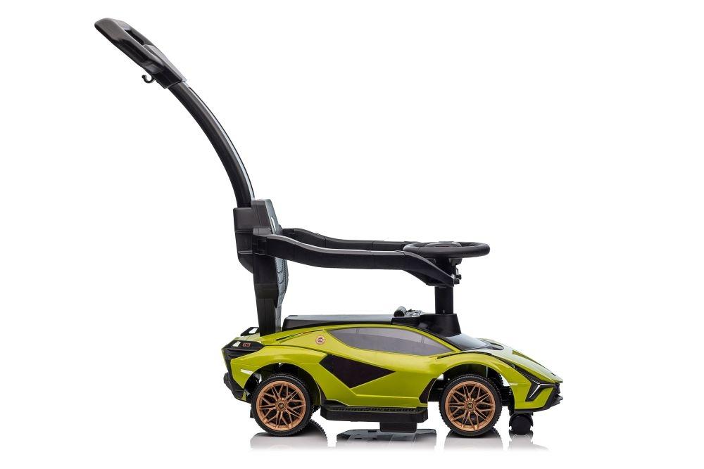 Grøn Lamborghini QLS-996T ride-on med pusher