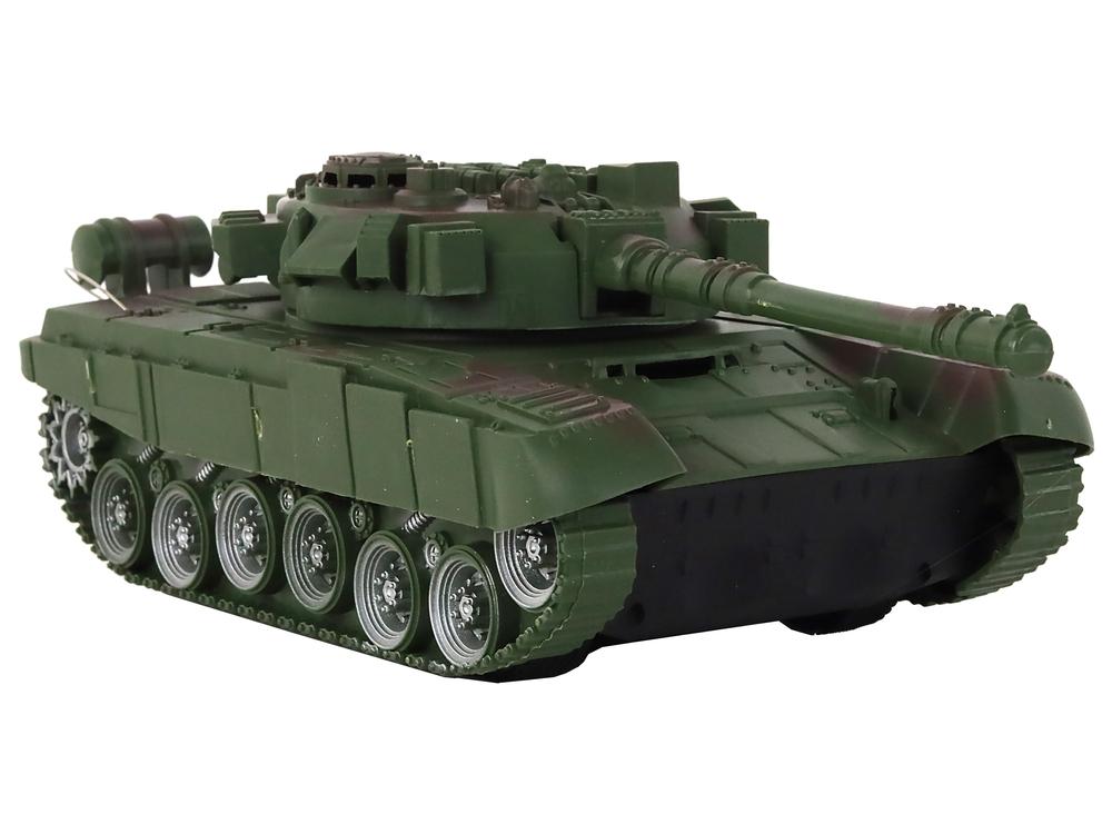 Grön R/C Tank 1:18 Skala med ljus, ljud, 27MHz kontroll