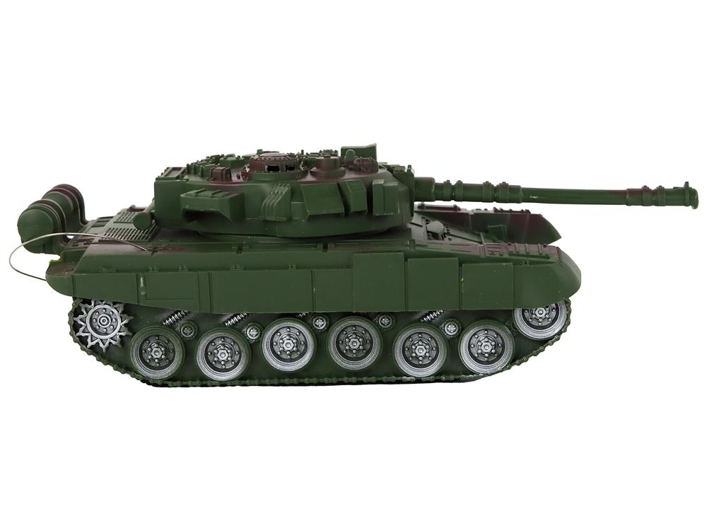 Grön R/C Tank 1:18 Skala med ljus, ljud, 27MHz kontroll