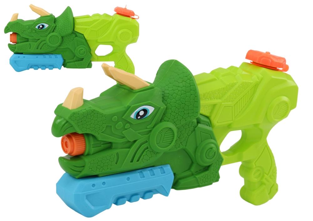 Grønn Triceratops vannpistol: 1000 ml, 7 m rekkevidde, sikkert moro!