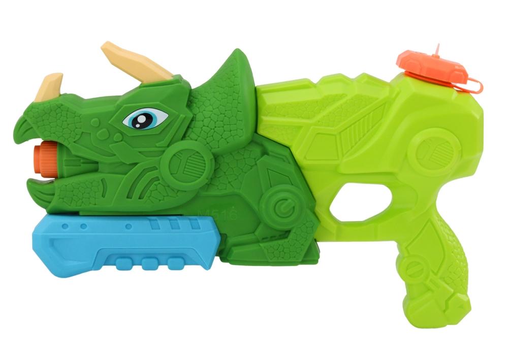 Grønn Triceratops vannpistol: 1000 ml, 7 m rekkevidde, sikkert moro!